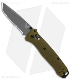 Benchmade Bailout AXIS Lock Knife Green Aluminum (3.4" Gray Serr) 537SGY-1