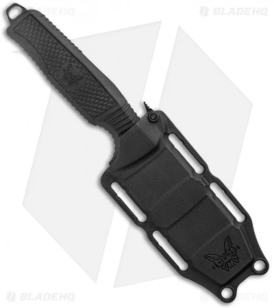 Benchmade H2O Fixed Blade Dive Knife Black Santoprene (3.5" Black Serr) - Image 3