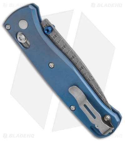 Benchmade Bugout AXIS Lock Knife Blue Titanium (3.2" Damasteel) 535-2204 - Image 3