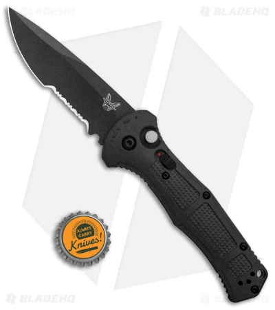 Benchmade Claymore Automatic Knife Black Grivory (3.6" Black Serr) 9070SBK - Image 4