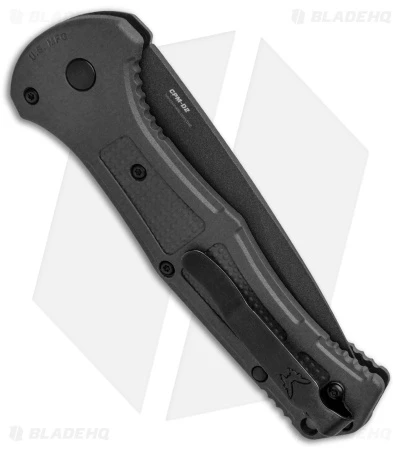 Benchmade Claymore Automatic Knife Black Grivory (3.6" Black Serr) 9070SBK - Image 3