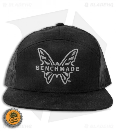 Benchmade Knives Snap Back Mesh 7 Panel Hat W/ Embroidered Logo - Black - Image 4