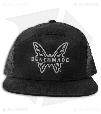 Benchmade Knives Snap Back Mesh 7 Panel Hat W/ Embroidered Logo - Black