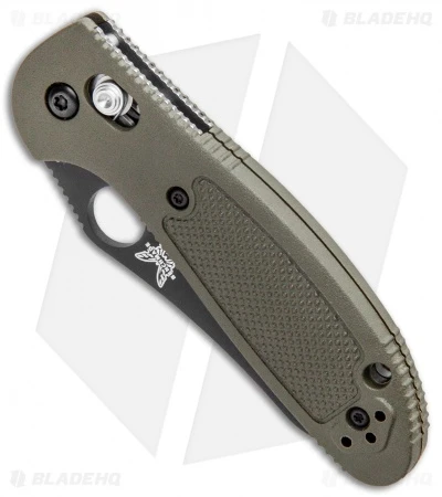 Benchmade Mini Griptilian AXIS Lock Knife Olive Drab (2.91" Serr) 555SBKOD-S30V - Image 2