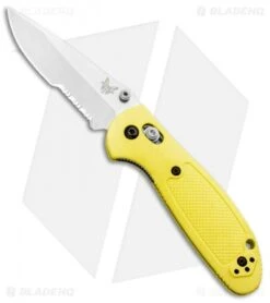 Benchmade Mini Griptilian AXIS Lock Knife Yellow (2.91" Satin Serr) S30V