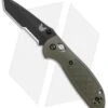 Benchmade Mini Griptilian OD Green Tanto Knife (2.91" Black Serr) 557SBKOD