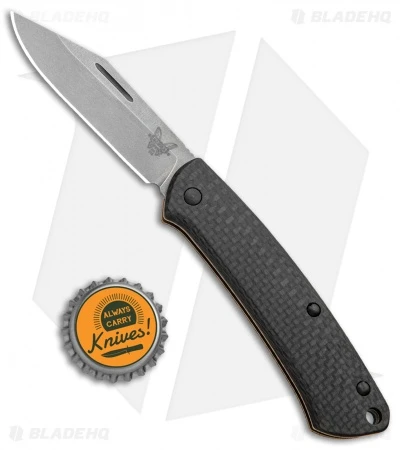 Benchmade Proper Clip Point Slip Joint Knife Carbon Fiber/FDE (2.8" SW) 318-2 - Image 4