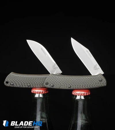 Benchmade Proper Clip Point Slip Joint Knife Carbon Fiber/FDE (2.8" SW) 318-2 - Image 5