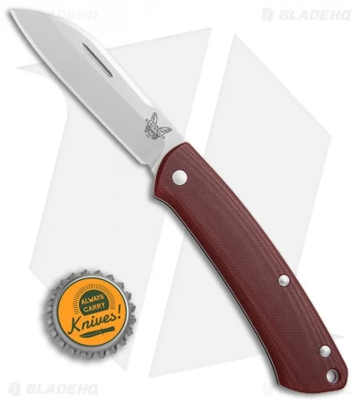 Benchmade Proper Slip Joint Knife Red G-10 (2.8" Satin) 319-1 - Image 4