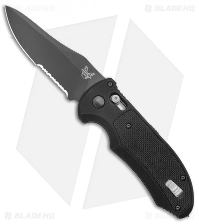 Benchmade Triage AXIS Lock Automatic Knife (3.58" Black Serr) 9170SBK - Image 2