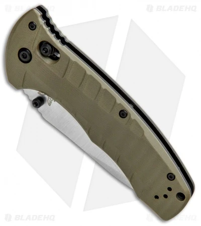 Benchmade Turret AXIS Lock Folding Knife OD Green G-10 (3.7" Satin) 980 - Image 2