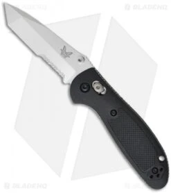Benchmade Mini Griptilian Tanto AXIS Lock Knife Black (2.91" Satin Serr) 557S