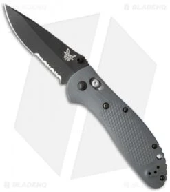 Benchmade Griptilian AXIS Lock Knife Gray/Blue G-10 (3.45" Black Serr) 551SBK-1