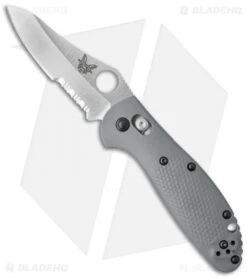 Benchmade Mini Griptilian AXIS Knife Gray/Blue G-10 (2.91" Satin Serr) 555S-1