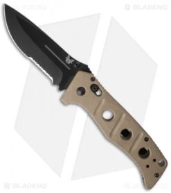 Benchmade Sibert 275SBKSN Adamas AXIS Lock Knife Tan G-10 (3.82" Black Serr)